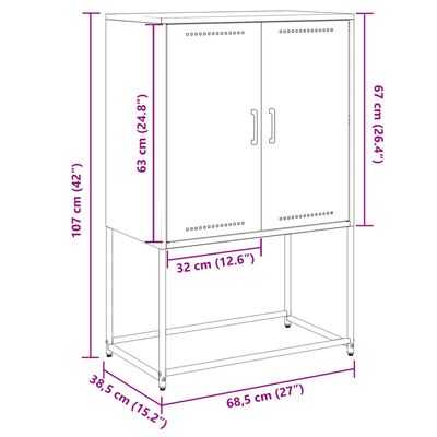 vidaXL TV-taso antrasiitti 68x39x60,5 cm teräs