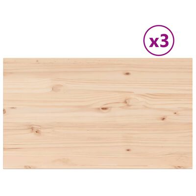 vidaXL Pöytälevyt 3 kpl 80x47x1,7 cm suorakaide täysi mänty