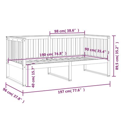 vidaXL Sohvasänky hunajanruskea 90x190 cm täysi mänty