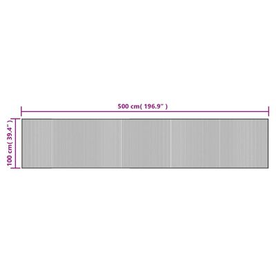 vidaXL Matto suorakaide ruskea 100x500 cm bambu