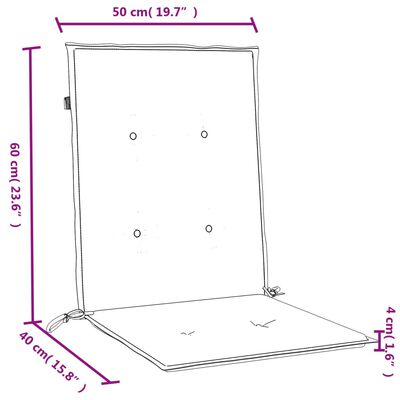 vidaXL Matalaselkätuolin tyynyt 4 kpl tummanharmaa 100x50x4 cm kangas