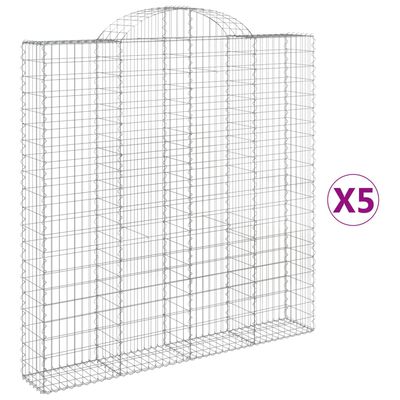 vidaXL Kaarevat kivikorit 5 kpl 200x30x200/220 cm galvanoitu rauta