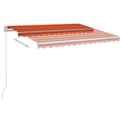 vidaXL Sisäänkelattava markiisi LED 350x250cm oranssiruskea