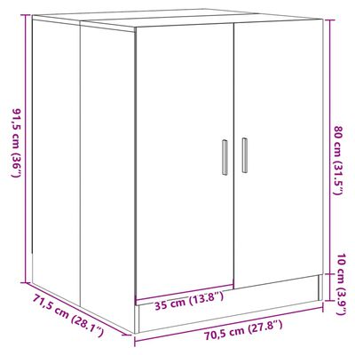 vidaXL Pesukonekaappi Sonoma-tammi 70,5x71,5x91,5 cm