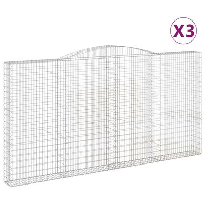 vidaXL Kaarevat kivikorit 3 kpl 400x30x200/220 cm galvanoitu rauta