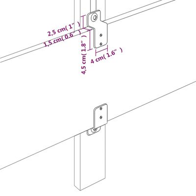 vidaXL Päätylevy musta 100x5x78/88 cm keinonahka