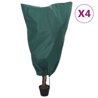 vidaXL Kasvien fleecepeite kiristysnaruilla 4 kpl 70 g/m² 0,8x0,8 m