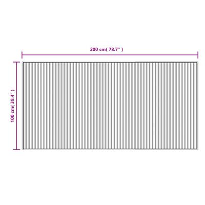 vidaXL Matto suorakaide ruskea 100x200 cm bambu