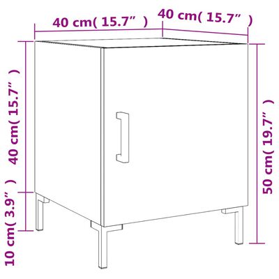 vidaXL Yöpöydät 2 kpl musta 40x40x50 cm tekninen puu