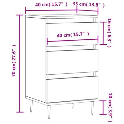 vidaXL Senkki betoninharmaa 40x35x70 cm tekninen puu