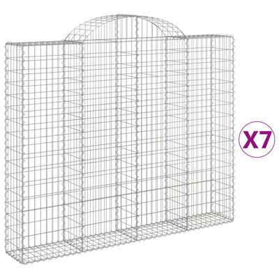 vidaXL Kaarevat kivikorit 7 kpl 200x30x160/180 cm galvanoitu rauta