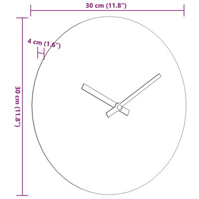 vidaXL Seinäkello keltainen ja musta Ø30 cm tekninen puu