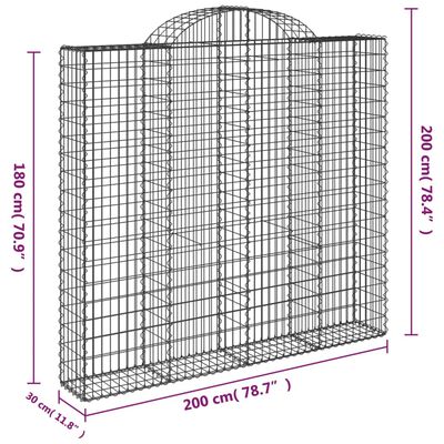 vidaXL Kaarevat kivikorit 3 kpl 200x30x180/200 cm galvanoitu rauta