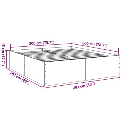 vidaXL Sängynrunko musta 200x200 cm tekninen puu