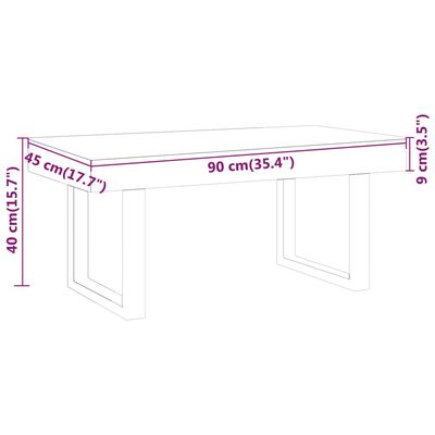 vidaXL Sohvapöytä vaaleanruskea ja musta 90x45x40 cm MDF ja rauta