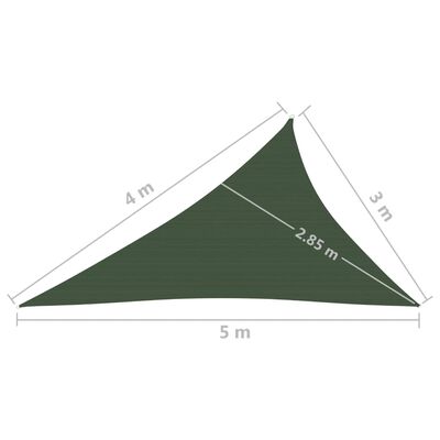 vidaXL Aurinkopurje 160 g/m² tummanvihreä 3x4x5 m HDPE