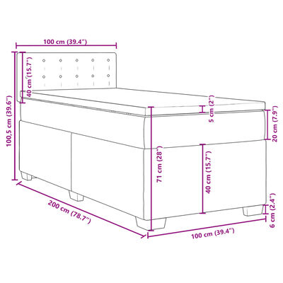 vidaXL Jenkkisänky patjalla musta 100x200 cm sametti