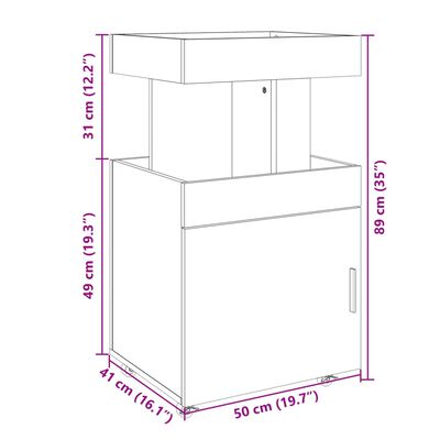 vidaXL Baarivaunu ruskea tammi 50x41x89 cm tekninen puu