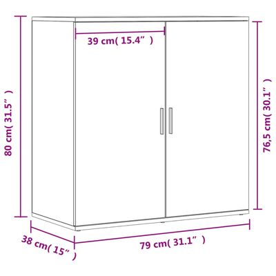 vidaXL Senkki ruskea tammi 79x38x80 cm tekninen puu