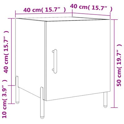 vidaXL Yöpöydät 2 kpl betoninharmaa 40x40x50 cm tekninen puu