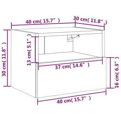 vidaXL TV-seinäkaapit 2 kpl musta 40x30x30 cm tekninen puu