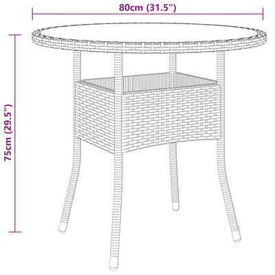 vidaXL 5-osainen Bistrosarja polyrottinki musta