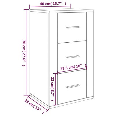 vidaXL Senkki betoninharmaa 40x33x70 cm tekninen puu