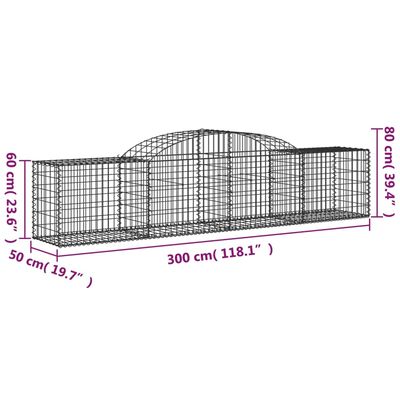 vidaXL Kaarevat kivikorit 9 kpl 300x50x60/80 cm galvanoitu rauta