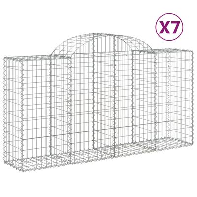 vidaXL Kaarevat kivikorit 7 kpl 200x50x100/120 cm galvanoitu rauta