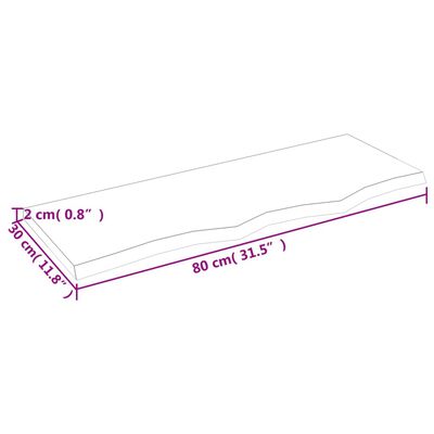 vidaXL Seinähylly tummanruskea 80x30x2 cm käsitelty täystammi