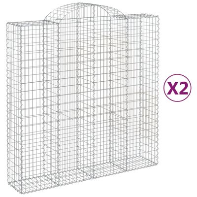 vidaXL Kaarevat kivikorit 2 kpl 200x50x200/220 cm galvanoitu rauta