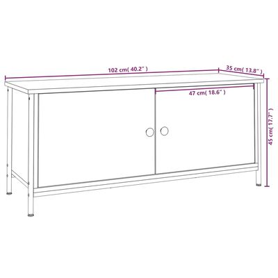 vidaXL TV-taso ovilla musta 102x35x45 cm tekninen puu