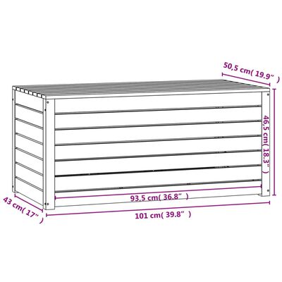 vidaXL Puutarhalaatikko harmaa 101x50,5x46,5 cm täysi mänty