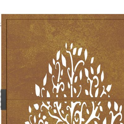 vidaXL Puutarhaportti 105x105 cm corten teräs puukuvio