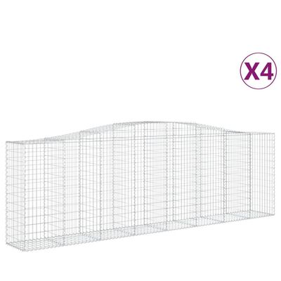 vidaXL Kaarevat kivikorit 4 kpl 400x50x120/140 cm galvanoitu rauta