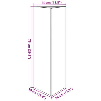 vidaXL Puutarhakukkalaatikko valkoinen kolmio 30x26x75 cm teräs