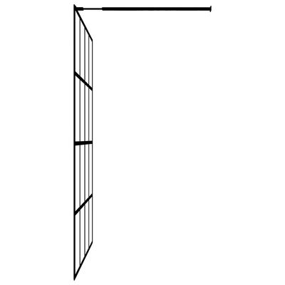 vidaXL Suihkuseinäke hyllyllä musta 90x195 cm ESG lasi ja alumiini