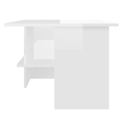 vidaXL Sohvapöytä korkeakiilto valkoinen 90x60x46,5 cm lastulevy 