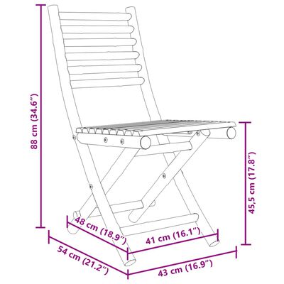 vidaXL 3-osainen Bistrosarja bambu