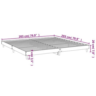 vidaXL Sängynrunko musta 200x200 cm tekninen puu