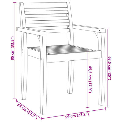 vidaXL Puutarhatuolit 6 kpl 59x55x85 cm täysi akasiapuu