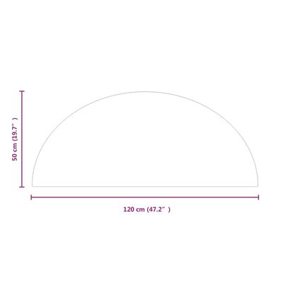 vidaXL Takan lasilevy puolipyöreä 1200x500 mm