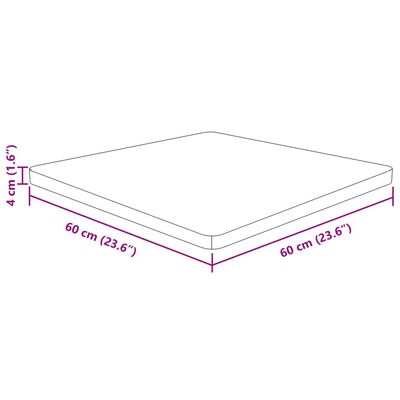 vidaXL Pöytälevy neliö tummanruskea 60x60x4 cm käsitelty täysi tammi