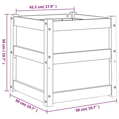 vidaXL Puutarhan kukkalaatikko 50x50x50 cm kyllästetty mänty