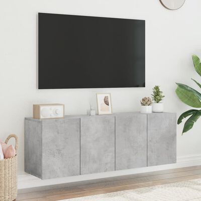 vidaXL TV-kaapit seinäkiinnitettävä 2 kpl betoninharmaa 60x30x41 cm