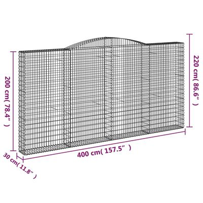 vidaXL Kaarevat kivikorit 5 kpl 400x30x200/220 cm galvanoitu rauta