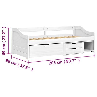 vidaXL Sohvasänky 3 laatikolla IRUN 90x200 cm täysi mänty