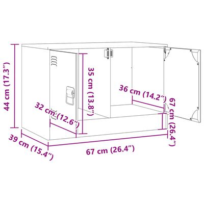 vidaXL TV-taso antrasiitti 67x39x44 cm teräs