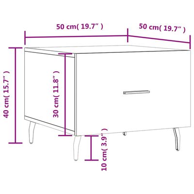 vidaXL Sohvapöydät 2 kpl betoninharmaa 50x50x40 cm tekninen puu