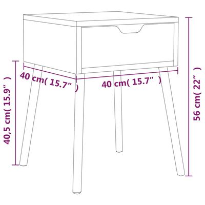 vidaXL Yöpöydät 2 kpl betoninharmaa 40x40x56 cm tekninen puu